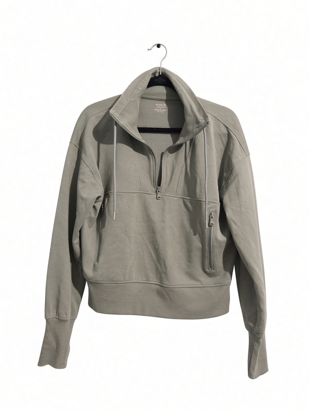 Womens Half-Zip Pullover Sweater - Sage Gray